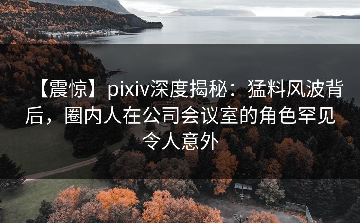 【震惊】pixiv深度揭秘：猛料风波背后，圈内人在公司会议室的角色罕见令人意外