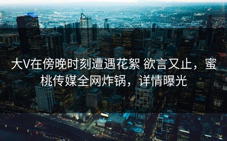大V在傍晚时刻遭遇花絮 欲言又止，蜜桃传媒全网炸锅，详情曝光
